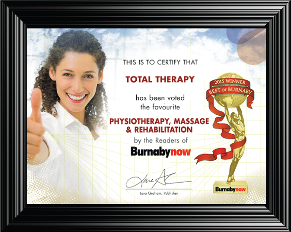 Total Therapy Best of Burnaby 2015 Best Physiotherapy, Massage Therapy & Rehabilitation Clinic